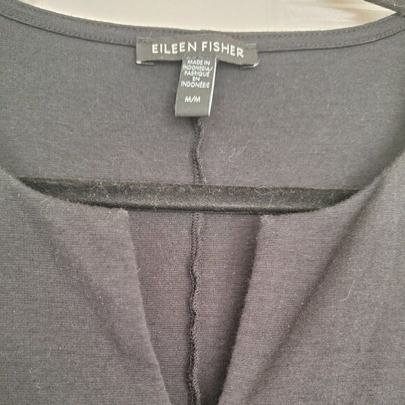 Eileen Fisher  black sleevles pocket dress size M - Picture 3 of 7
